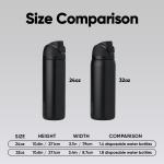 FreeSip Insulated Stainless Steel Water Bottle with Straw, BPA-Free Sports Water Bottle,