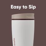 Slider Insulated Stainless Steel Coffee Tumbler, Reusable Iced Coffee Cup, Hot Coffee Travel Mug, BPA Free 12 oz, Vanilla Bean