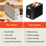 ™ Kitchenware, 6 Setting Shade Control with Reheat & Cancel Buttons, Fits sourdough, 10” Long Slot, Anti Jam & Auto Shutoff, 900 Watt,