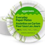 Everyday Disposable Paper Plates, 8.62 Inch, Microwave-Safe, Cut Resistant, Soak-Proof, 100 Count, Packaging May Vary