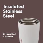 SmoothSip Slider Insulated Stainless Steel Coffee Tumbler, Reusable Iced Coffee Cup, Hot Coffee Travel Mug, BPA Free 12 oz,