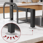 Double Layered Folding Countertop Dish Rack, Adjustable Snap On Design, Double-layer Large Kitchen Dish Rack with Drainage System, Stable Countertop Storage Rack,
