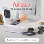 Food Chopper with Container, Fruit Cutter, Onion Dicer - All-in-One Prep Tool - Kitchen Gadgets and Gifts (4 in 1, White)