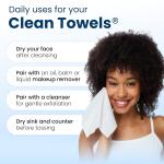 Biobased Face Towel, Disposable Face Towelette, Eczema Association Accepted, Makeup Remover Dry Wipes, Ultra Soft, 1 Pack,