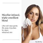 Makeup Remover Micellar Wipes for Face Daily Gently Removes Oil Dirt and Waterproof Makeup in a Simple Fully Plant-Based Cloth, 2 pack