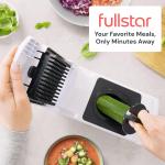 Food Chopper with Container, Fruit Cutter, Onion Dicer - All-in-One Prep Tool - Kitchen Gadgets and Gifts (4 in 1, White)